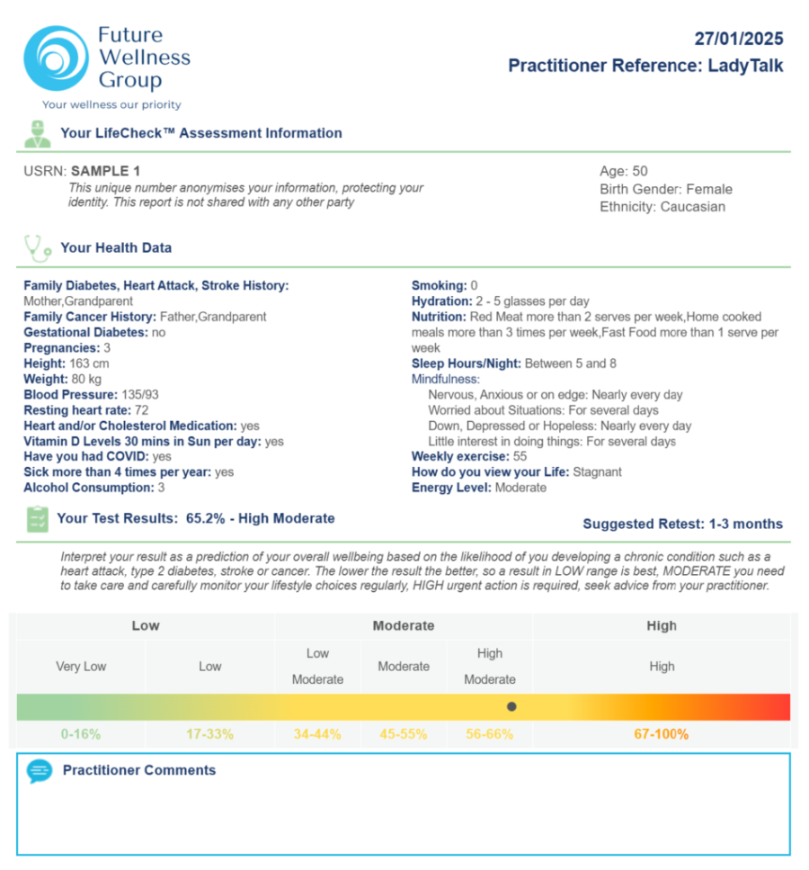Sample One Lifecheck